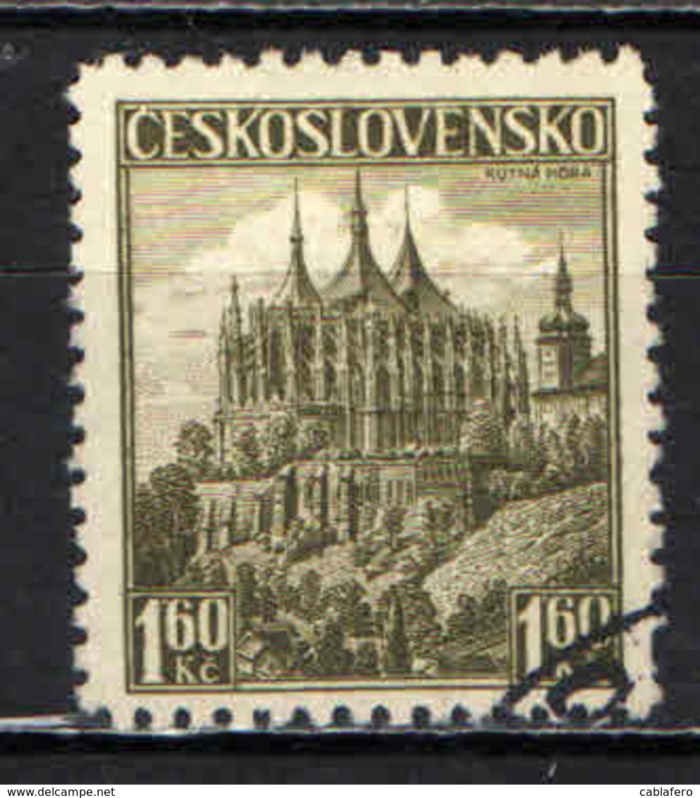 CECOSLOVACCHIA - 1937 - LA CHIESA DI SANTA BARBARA A KUTNA HORA - USATO - Usati