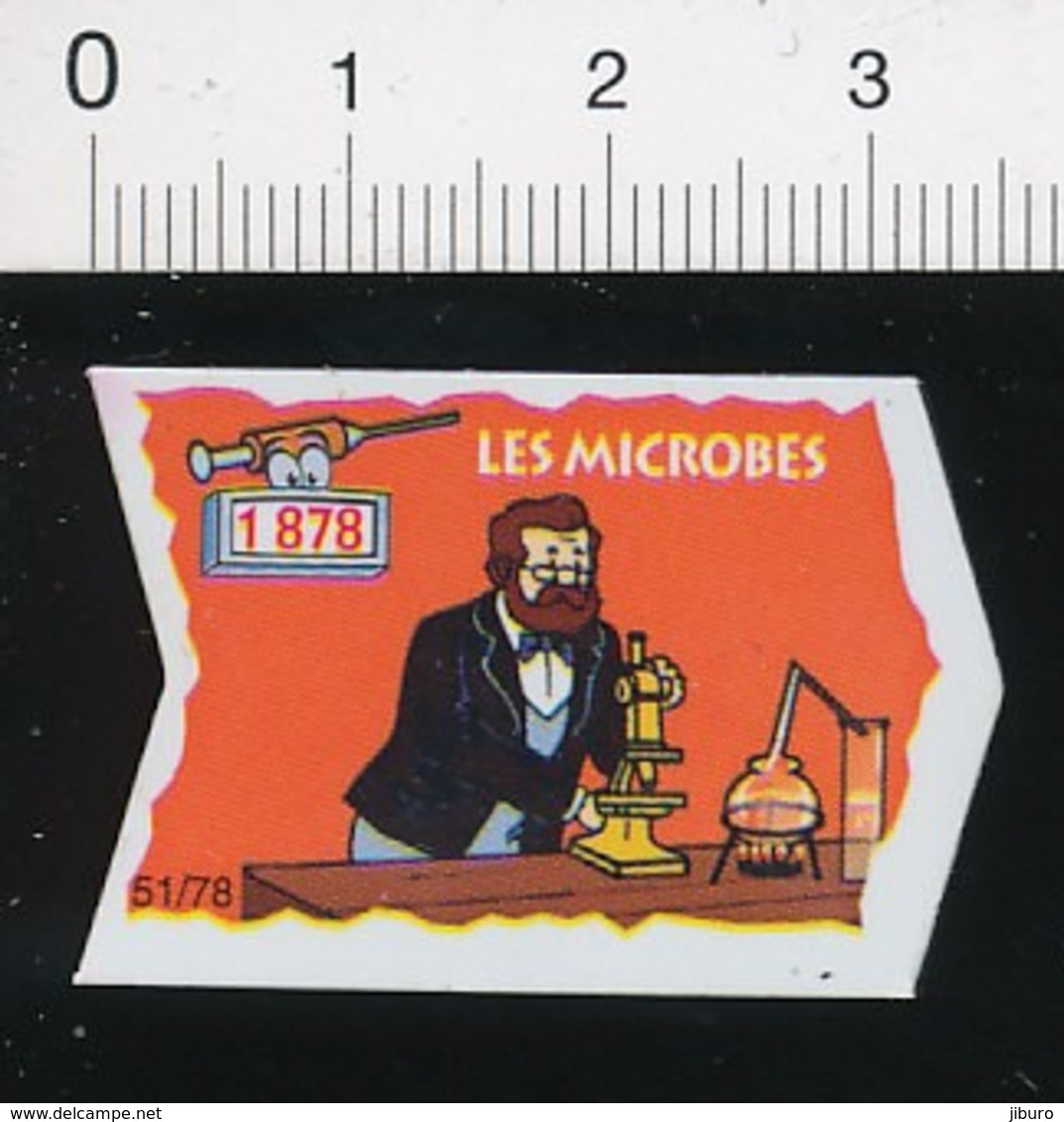 Magnet Le Gaulois 51/78 (Les Découvreurs) Découverte Des Microbes En 1878 ( Louis Pasteur) Microscope 01-mag1 - Magnets