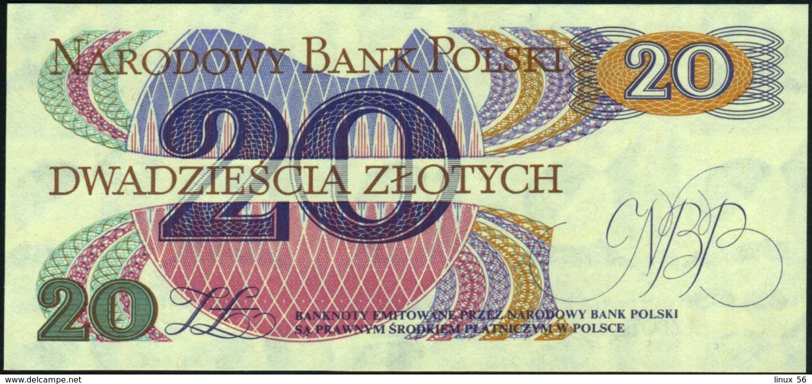 POLAND - 20 Zlotych 01.06.1982 {Narodowy Bank Polski} UNC P.149 - Poland