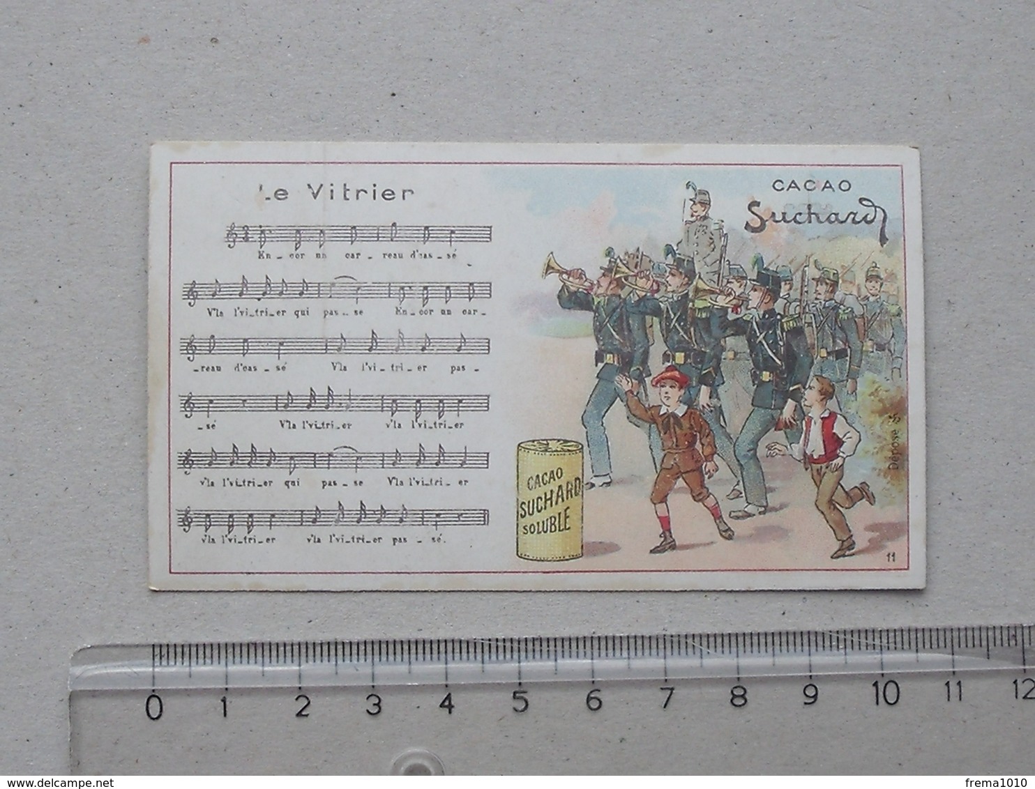 CHROMO Chocolat SUCHARD: "Le Vitrier" CHANSON MILITAIRE Série 146 (N°11) - Partition Musique Militaria Soldat Fanfare - Suchard