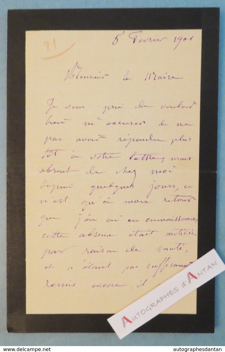 L.A.S 1901 Louis Ernest BARRIAS Sculpteur - Comité Monument D'un Grand Artiste - Lettre Autographe LAS - Né à Paris - Autres & Non Classés