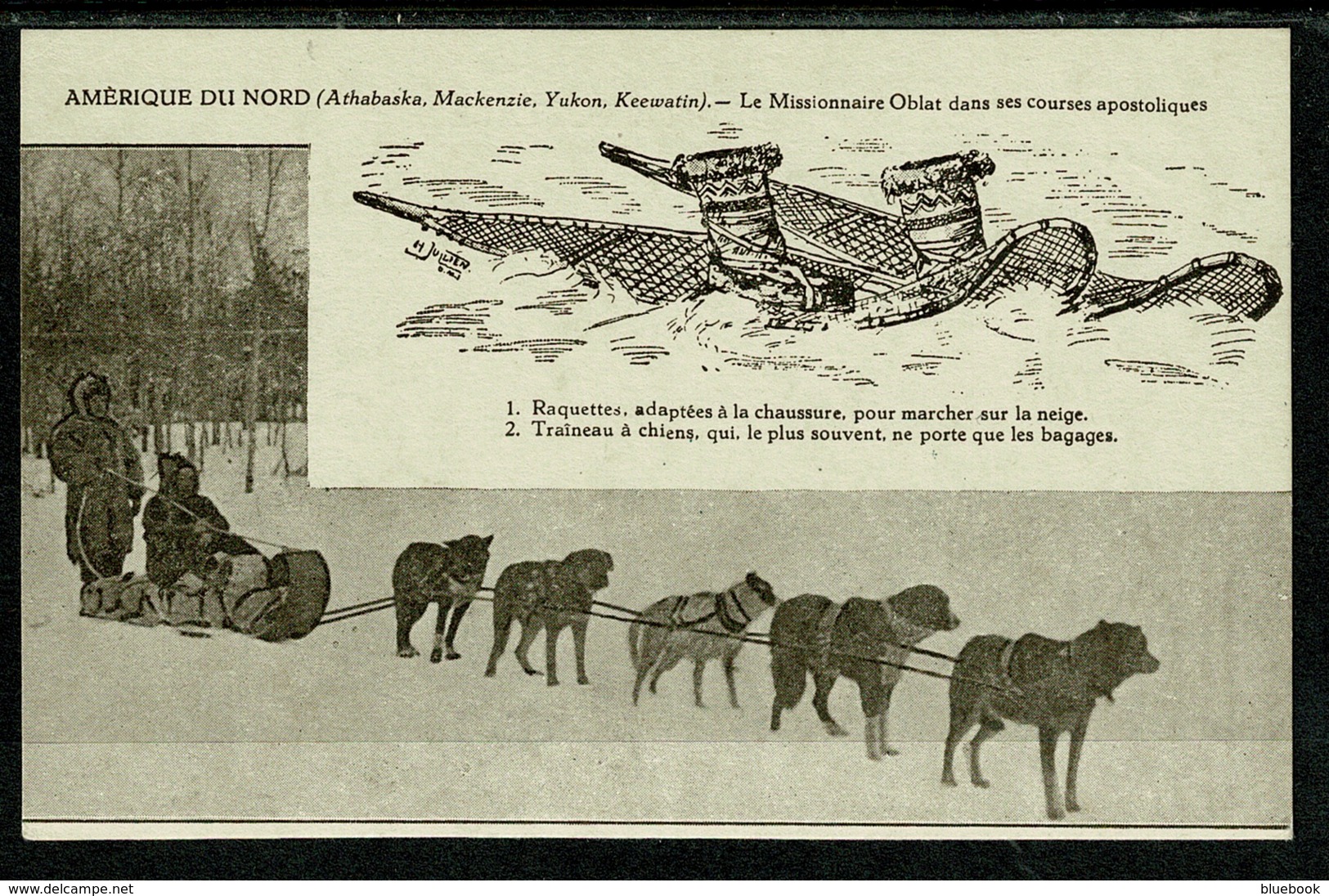 Ref 1299 - Early Postcard - Polar Exploration - Canada Dog Sled & Missionary - Canada - Non Classificati