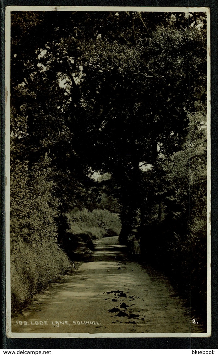 Ref 1299 - 1911 Real Photo Postcard Young Lady & Bicycle Lode Lane Solihull - Warwickshire - Altri & Non Classificati