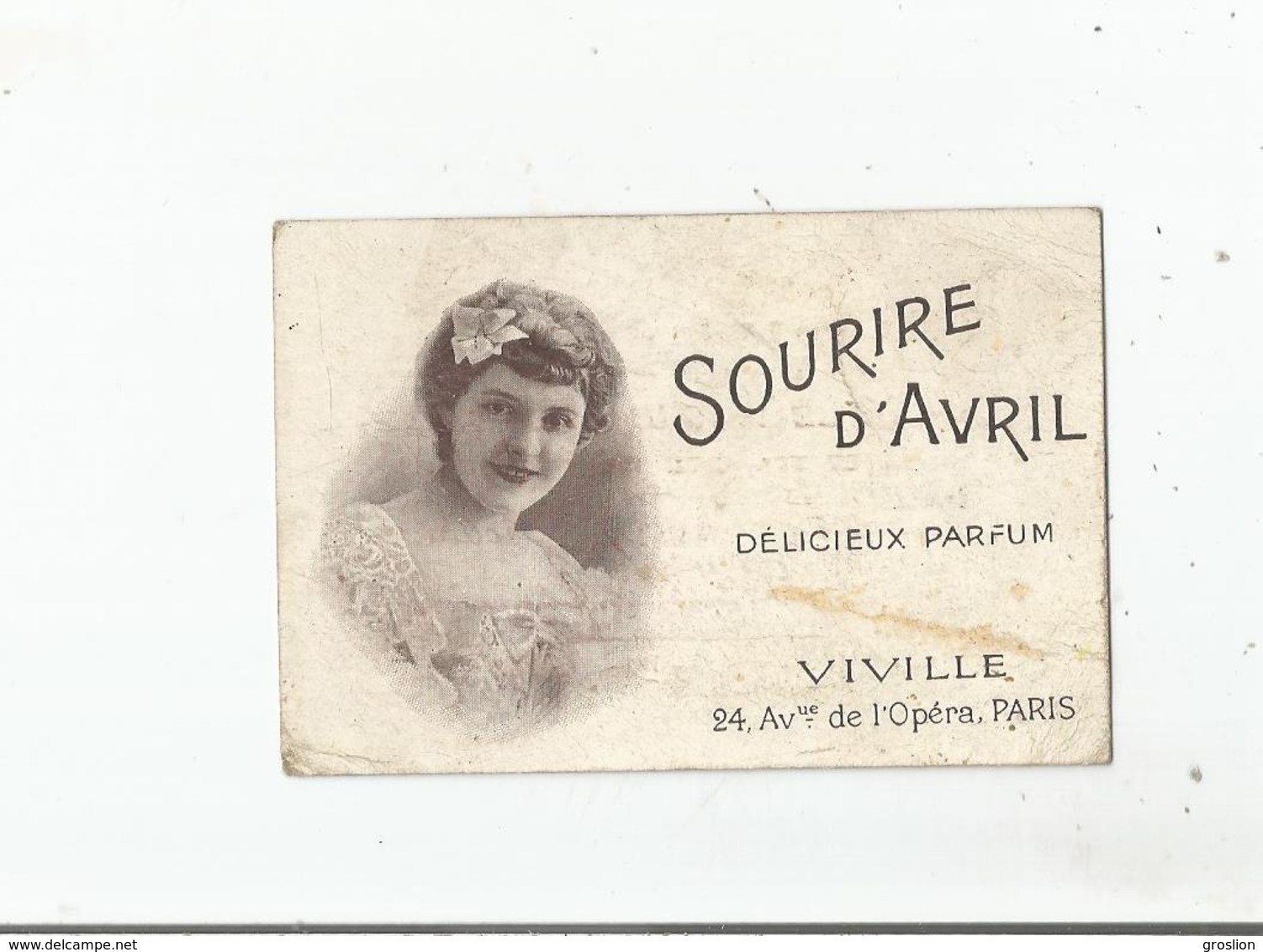 CARTE PARFUMEE ANCIENNE SOURIRE D'AVRIL DE VIVILLE PARIS - Anciennes (jusque 1960)
