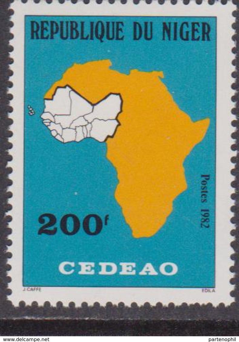 Niger 1982  West African Economic Community CEDEAO MAP MAPPA Economia MNH - Geography