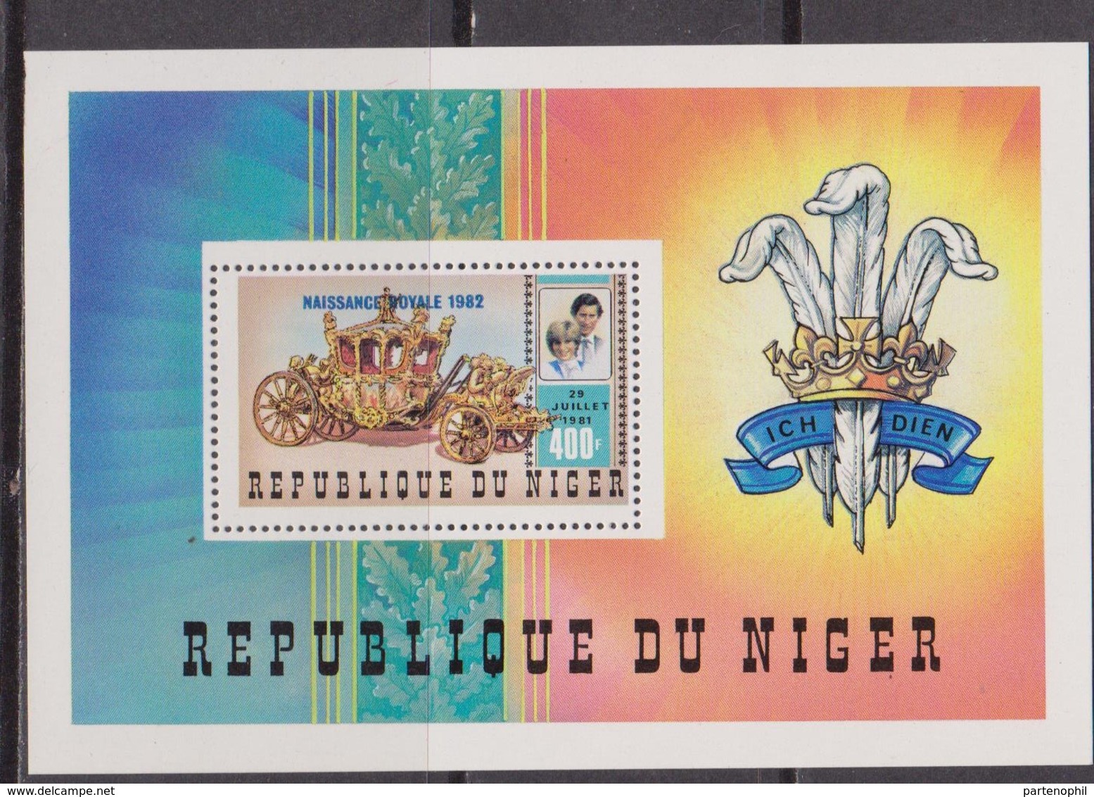 Niger Bloc Naissance Prince William 1982 MNH - Familias Reales