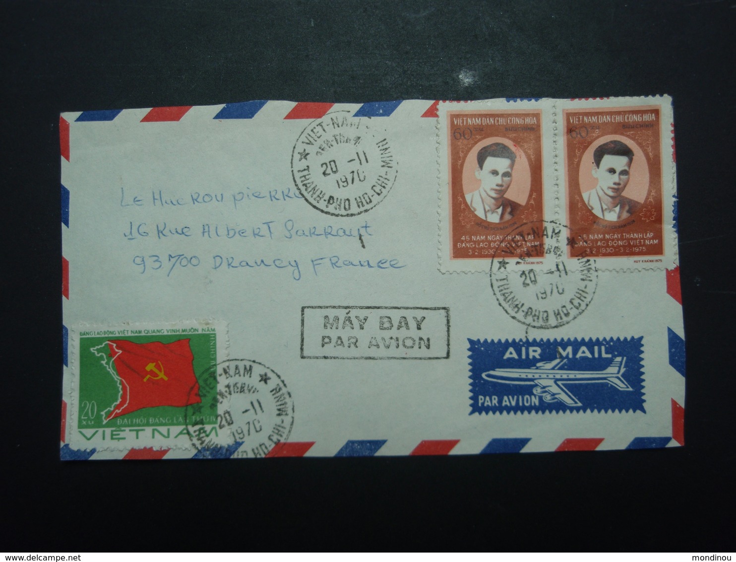 Enveloppe Timbrée Viet-Nam Thanh-Pho-Ho-Chi-Minh 1970 - Viêt-Nam