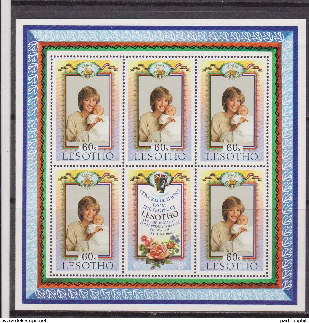 Lesotho 1982 Birth Of Prince William Of Wales Miniature Sheet MNH - Case Reali