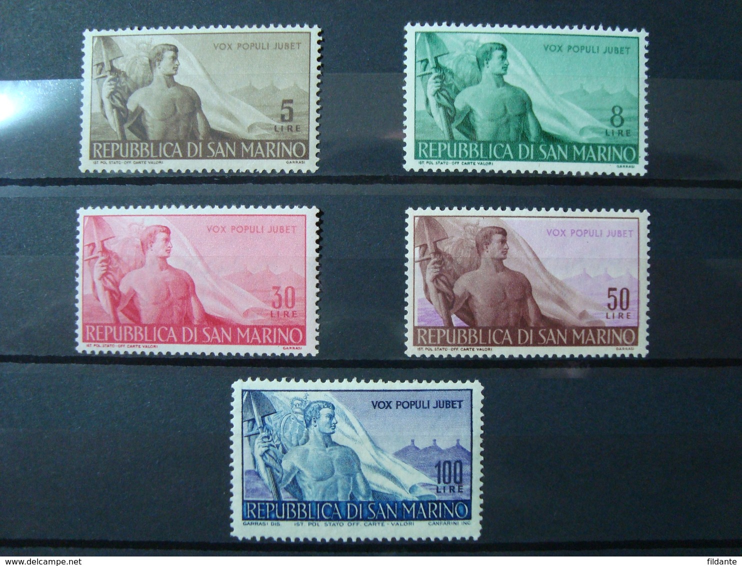 SAN MARINO 1948 SERIE COMPLETA NUOVA ** MNH N. 336-340 CAT. € 105,00 - Nuevos