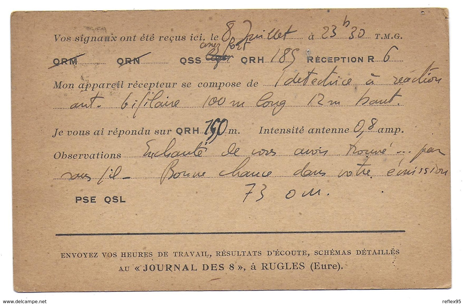 LAVAL - Carte QSL - R Audureau - 29 Rue De Bretagne - Laval