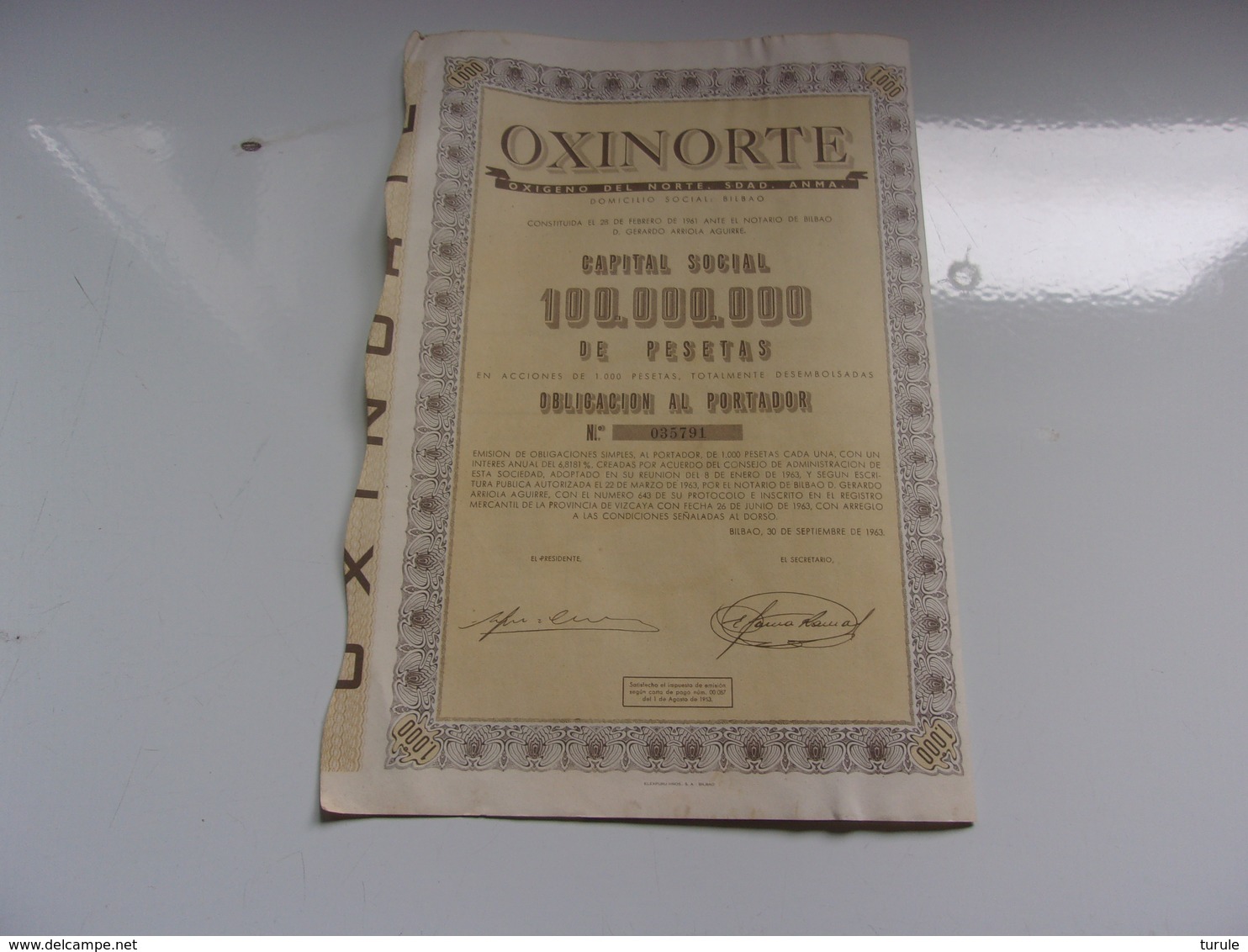 OXINORTE (1963) Bilbao ESPAGNE - Other & Unclassified