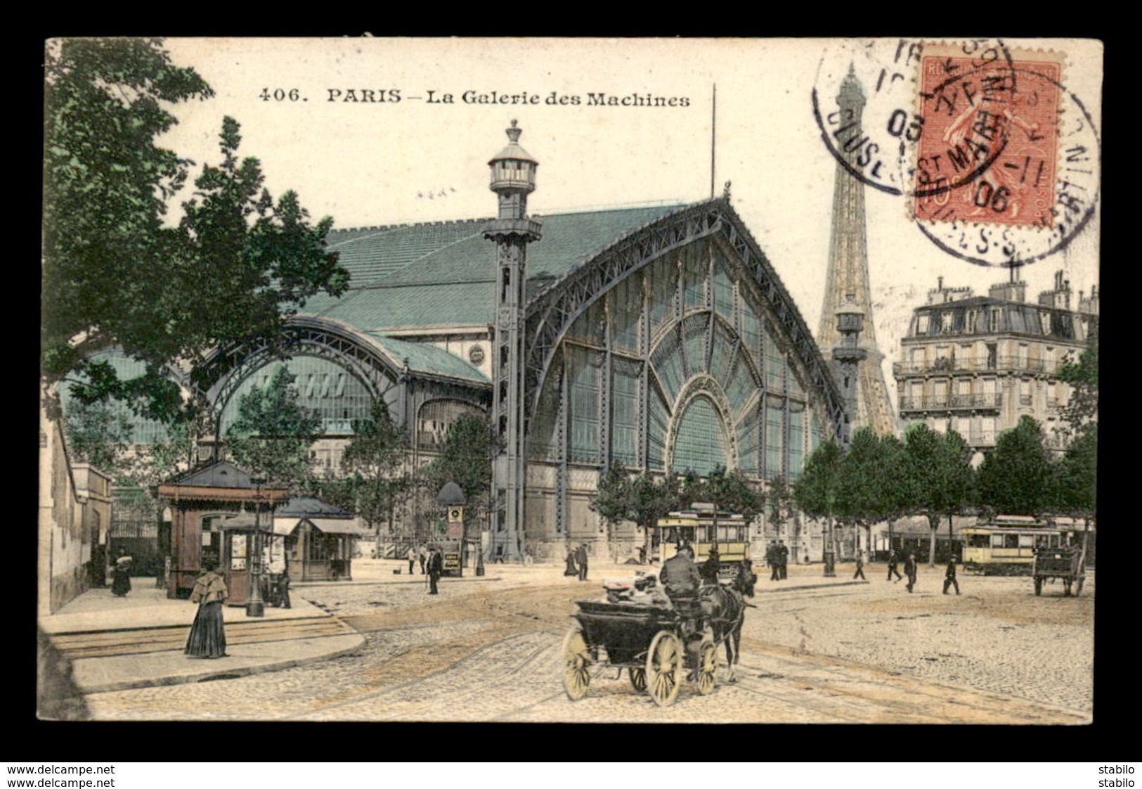 75 - PARIS 7EME - LA GALERIE DES MACHINES - CARTE COLORISEE - Arrondissement: 07