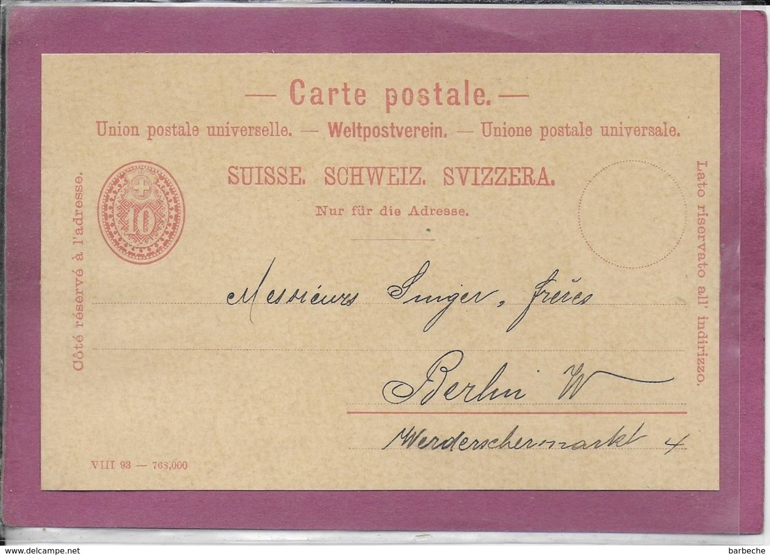 CARTE POSTALE - Entiers Postaux