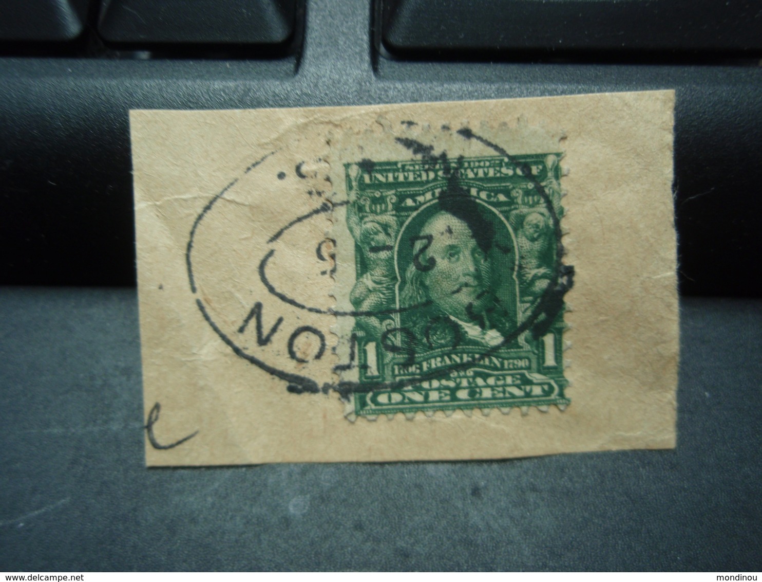 Timbre  POSTAGE ONE CENT Franklin Oblitéré.BOSTON - Used Stamps