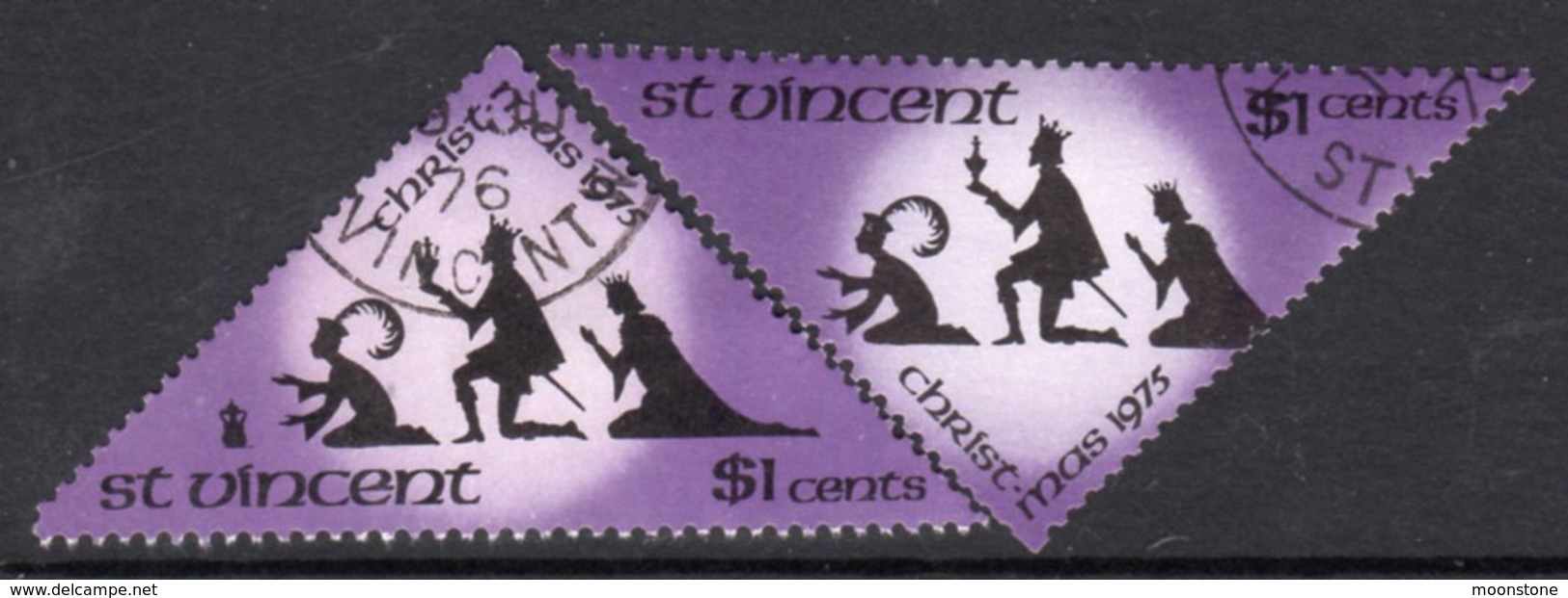 St. Vincent 1975 Christmas $1 Set Of 2, Used, SG 477/8 - St.Vincent (...-1979)