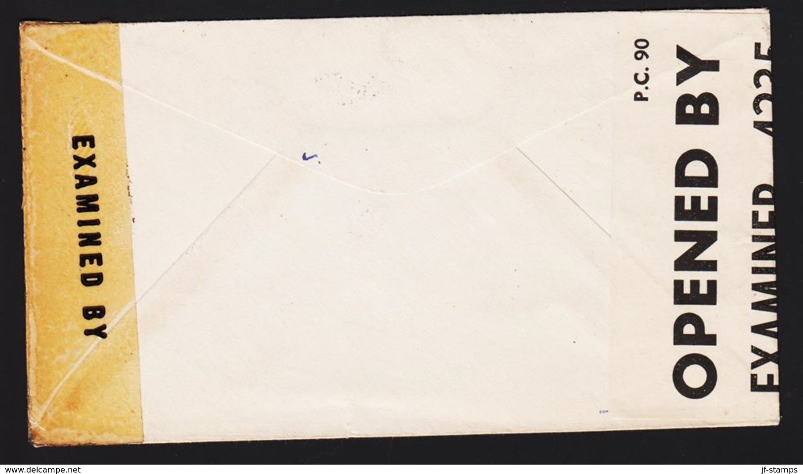 1944. FLUGFRIMERKI 4 X 25 AUR.. 50 + 25 AUR ELLIHÆLI. Rare Franking Par Avion REYKJAV... () - JF317470 - Covers & Documents