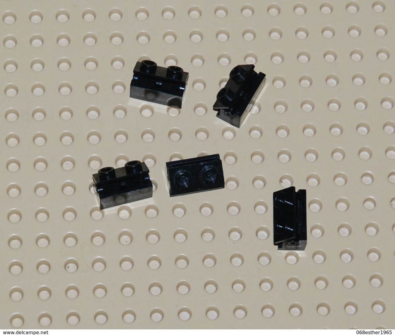 Lego Lot 5x Charnière Brique 1 X 2 Base Et Dessus Même Couleur Noir Complète Ref 3937c01 (3937/3938) - Lego Technic