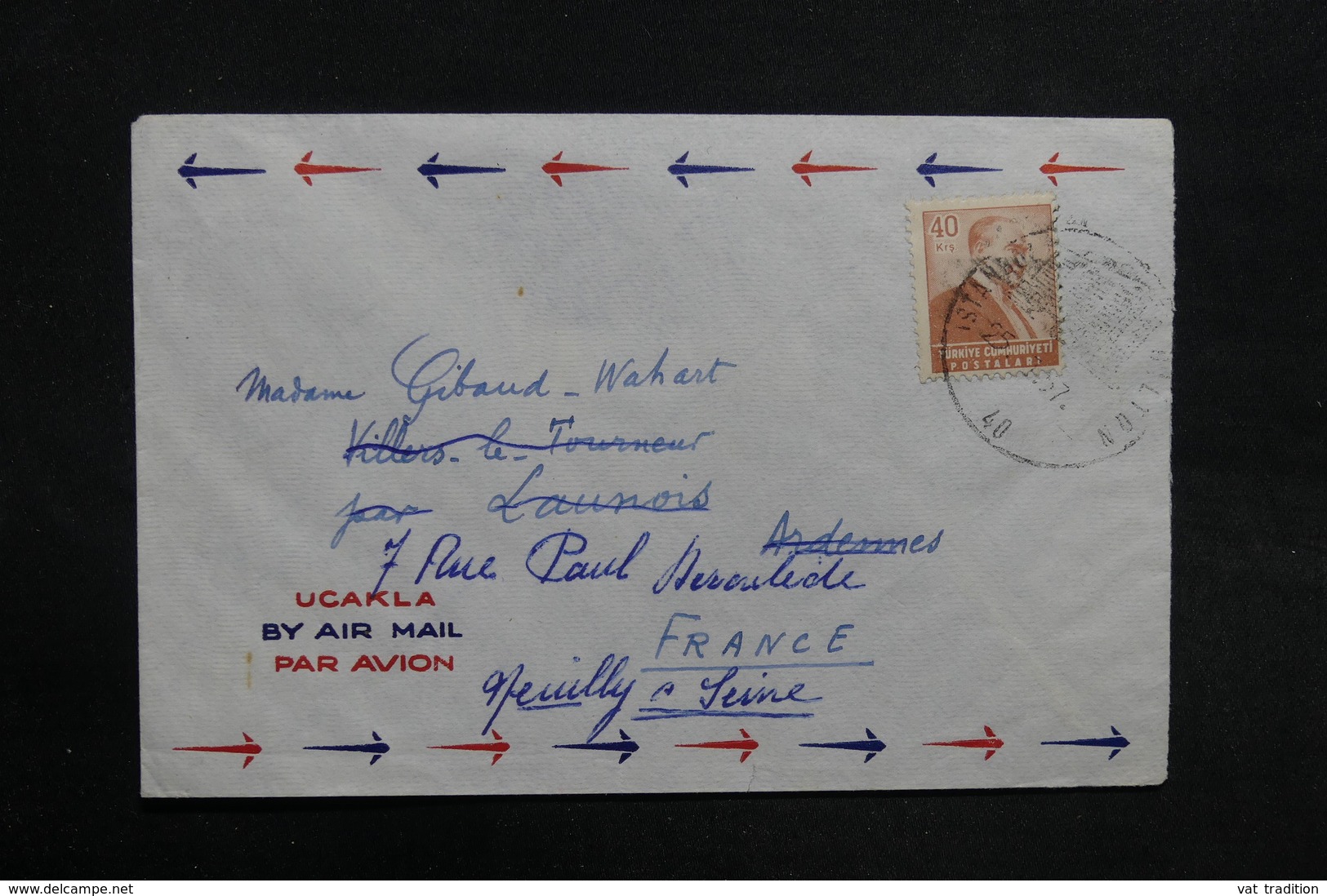 TURQUIE - Enveloppe D 'hôtel Hilton De Istanbul Pour La France - L 31540 - Lettres & Documents