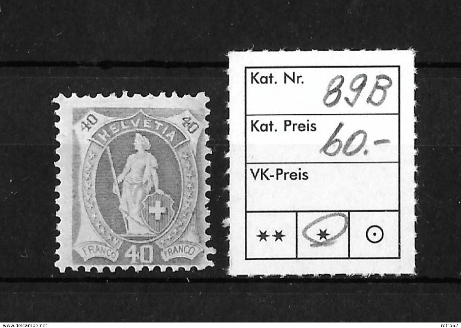 1882 - 1906 STEHENDE HELVETIA Gezähnt →  SBK-89B*   ►Verzähnung Gegen U.r.◄ - Unused Stamps