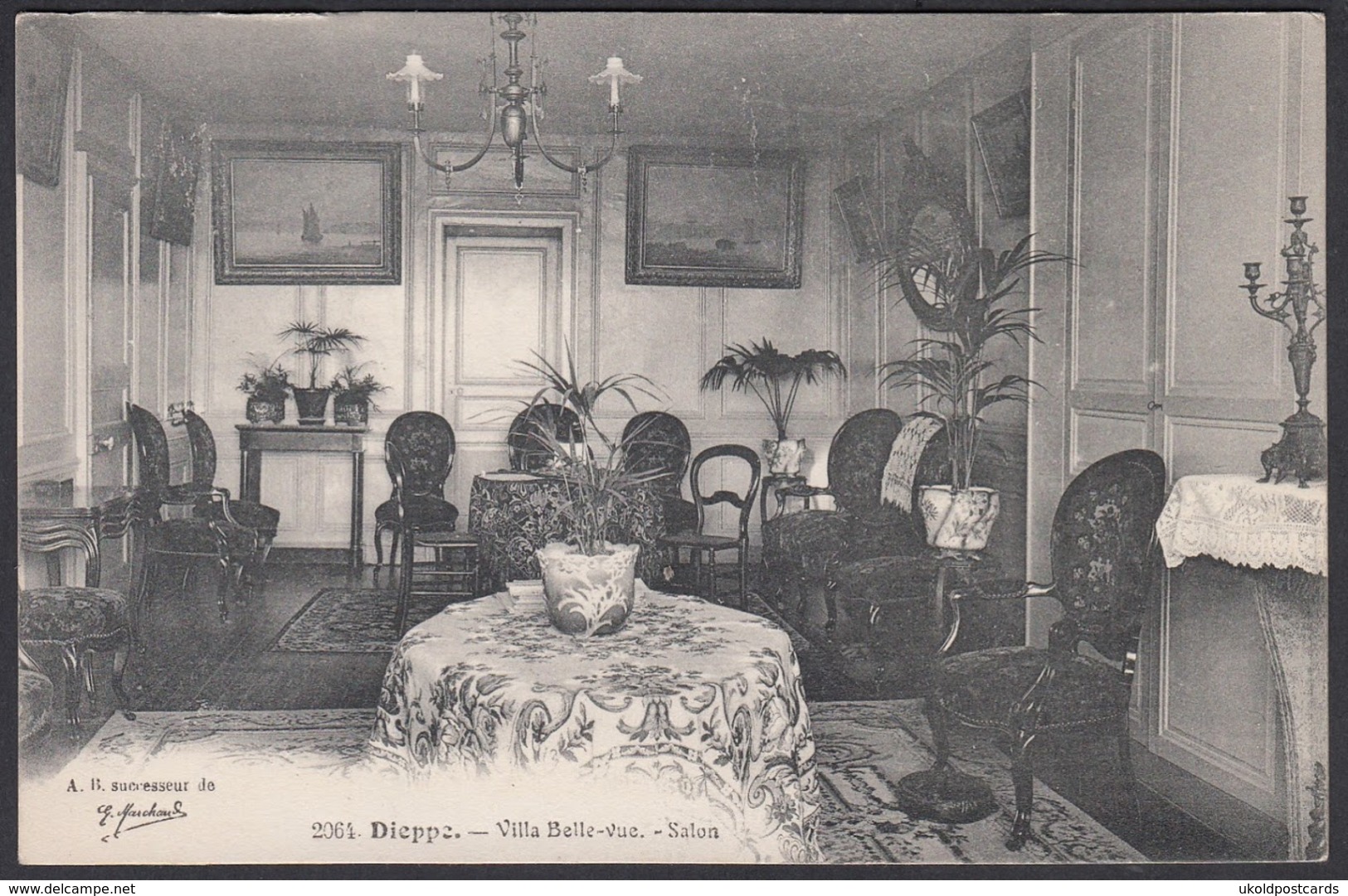 CPA 76 -  DIEPPE, Villa Belle Vue, Salon - Dieppe