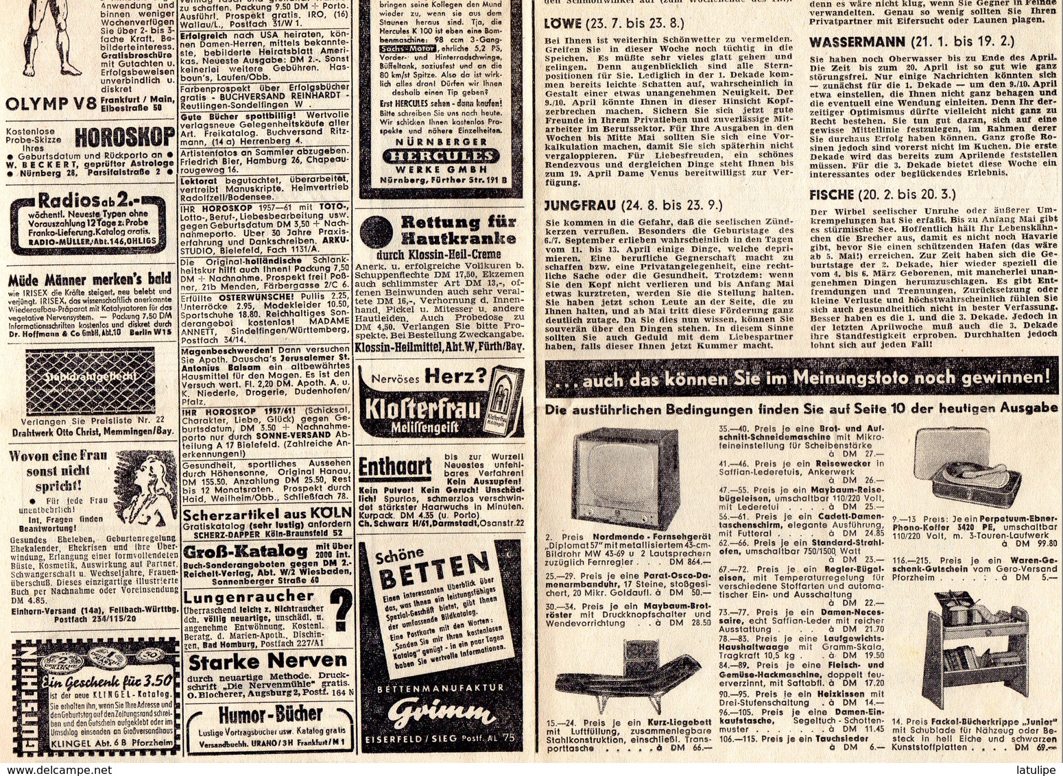 1 Page Recto-Verso Du Journal Allemand ( BLUTWASCHE ) De L'Actualité Speciale Du 11-04-1957 - Autres & Non Classés