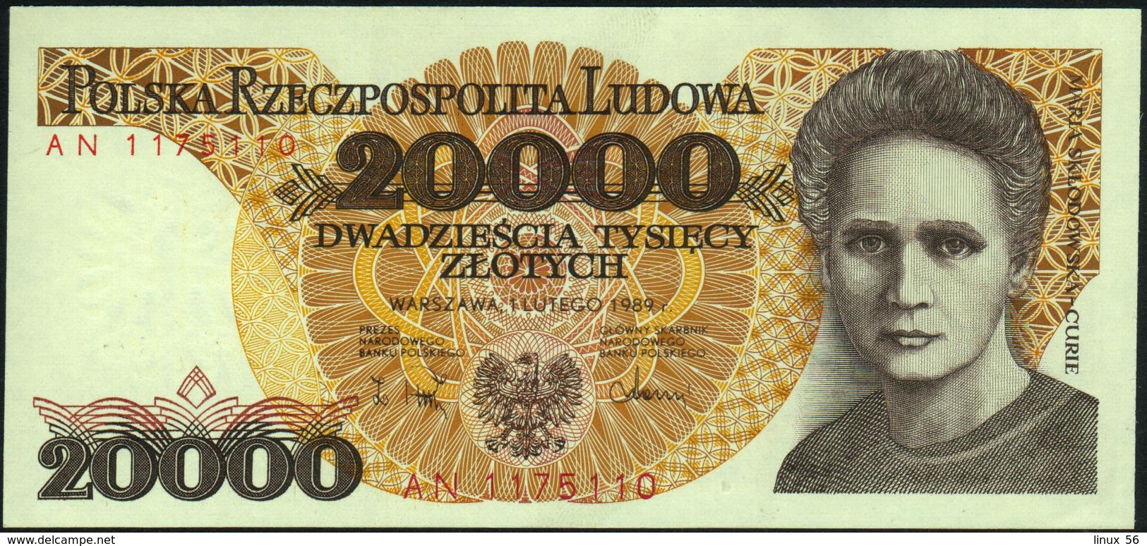 POLAND - 20.000 Zlotych 01.02.1989 {Narodowy Bank Polski} AU-UNC P.152 - Poland