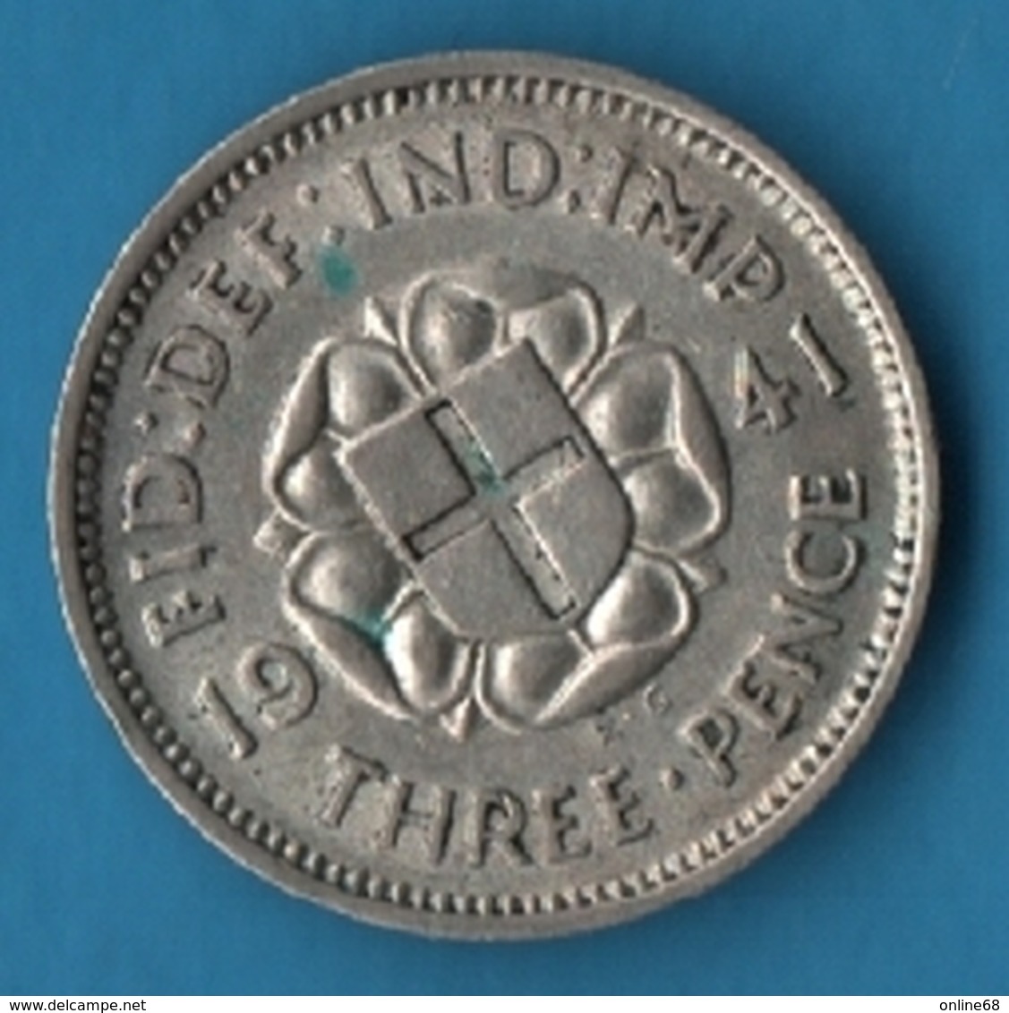 UK 3 PENCE 1941 George VI KM# 848 Argent 500‰ Silver - F. 3 Pence