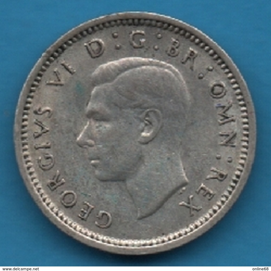 UK 3 PENCE 1941 George VI KM# 848 Argent 500‰ Silver - F. 3 Pence