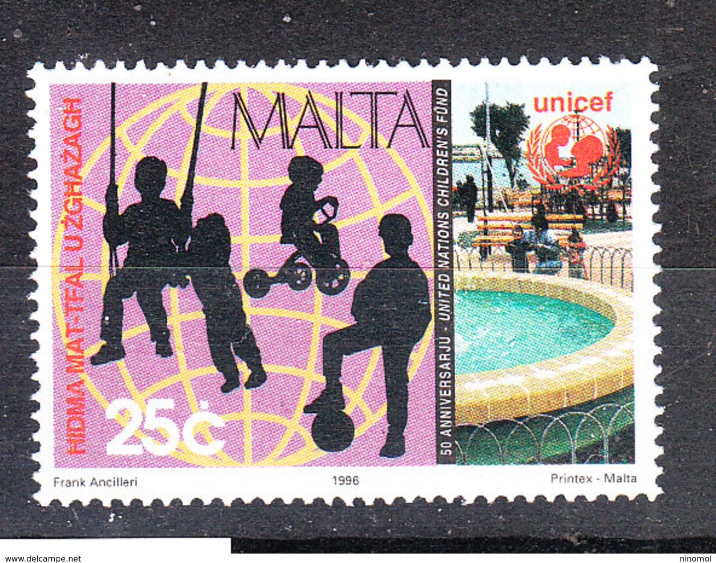 Malta - 1996. Unicef. Silouettes Di Bimbi Che Giocano. Children Playing. MNH - Non Classificati