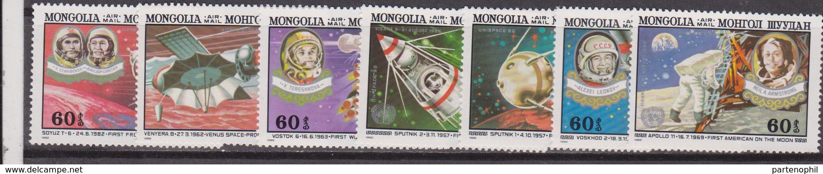 Mongolia 1982 Spazio/LAIKA/Cane 8v Set MNH - Asia