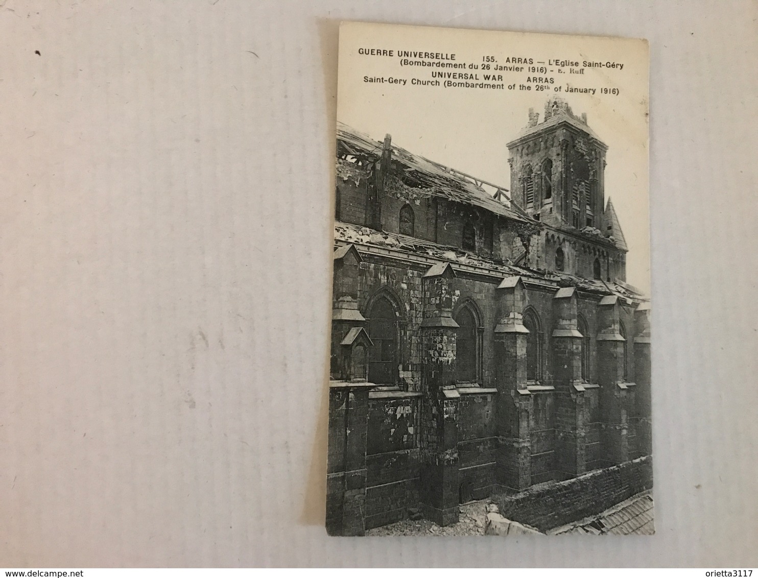 ARRAS Eglise Saint Gery Bombardement Du 26 Janv 1916 - Arras