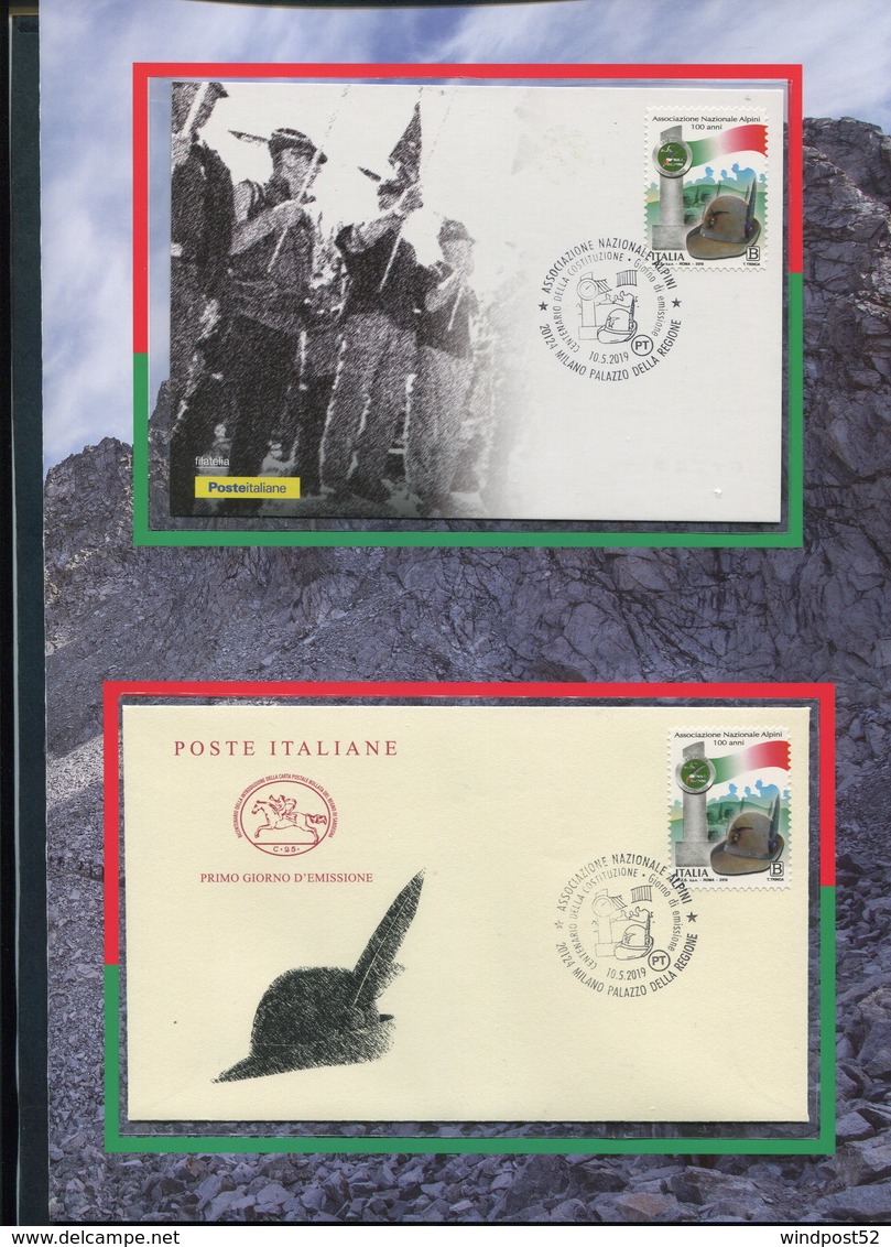 ITALIA 2019 - FOLDER - CENTENARIO DELLA COSTITUZIONE DELL'ASSOCIAZIONE NAZIONALE ALPINI - Militaria