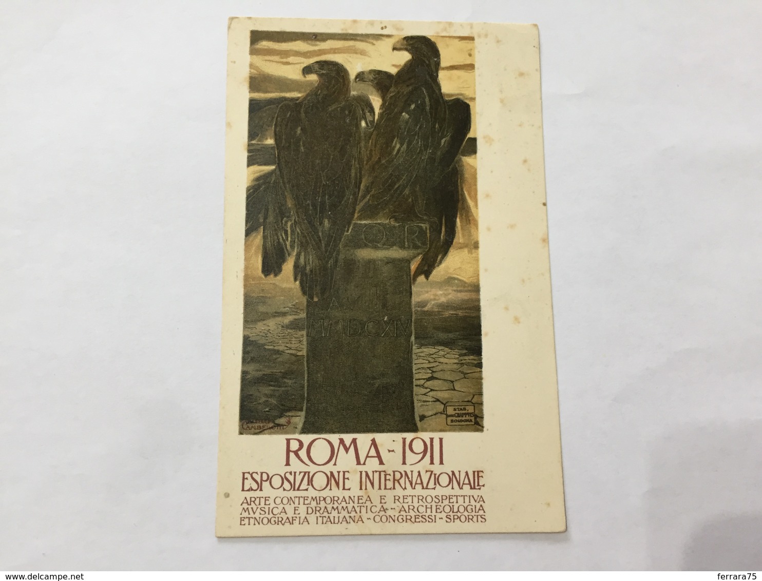 CARTOLINA  Roma 1911 Esposiz.internazionale ARTE CONTEMPORANEA Cambellotti - Patriottiche