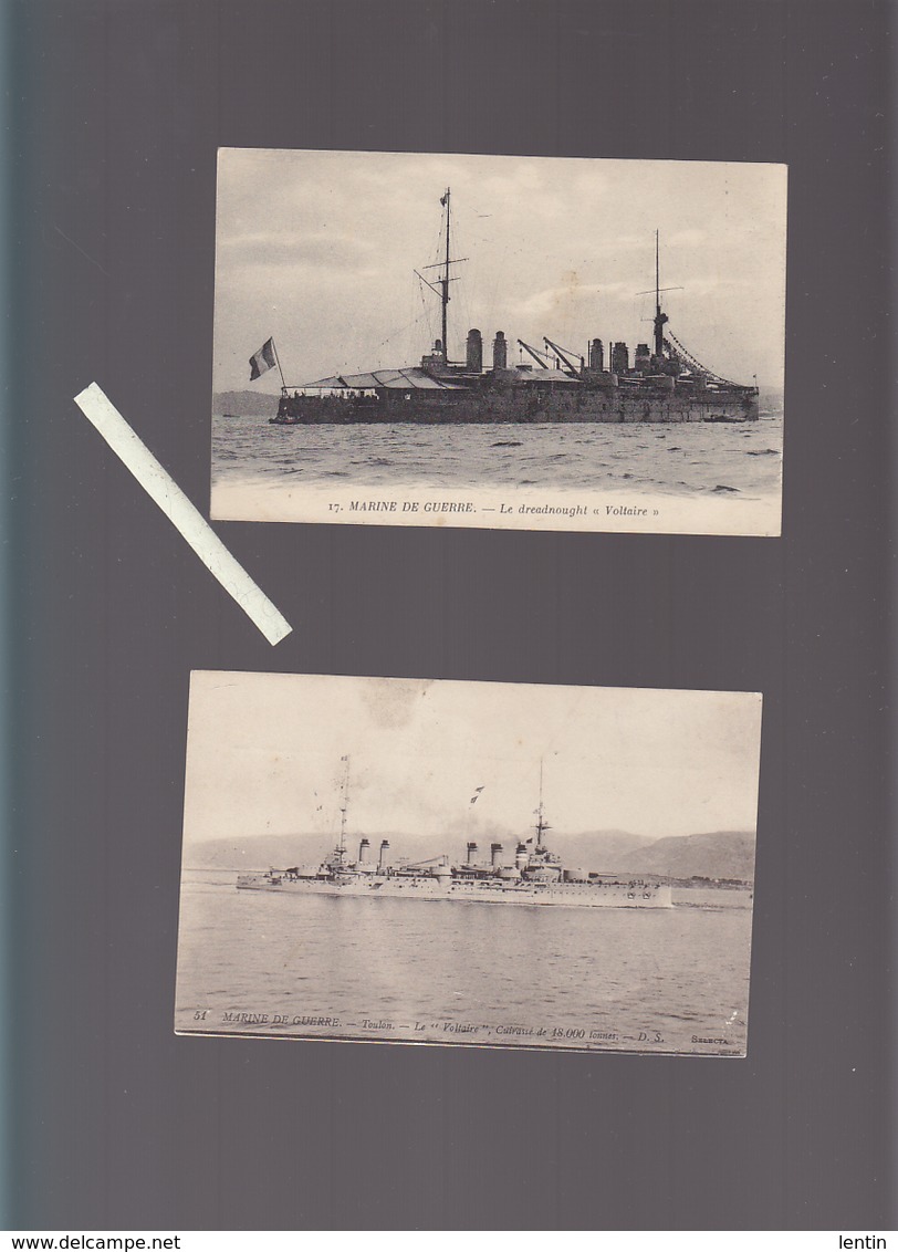 Marine De Guerre / Lot De 5 CP / Le Dreadnoughts Voltaire Cuirassé  à Differentes époques - Warships