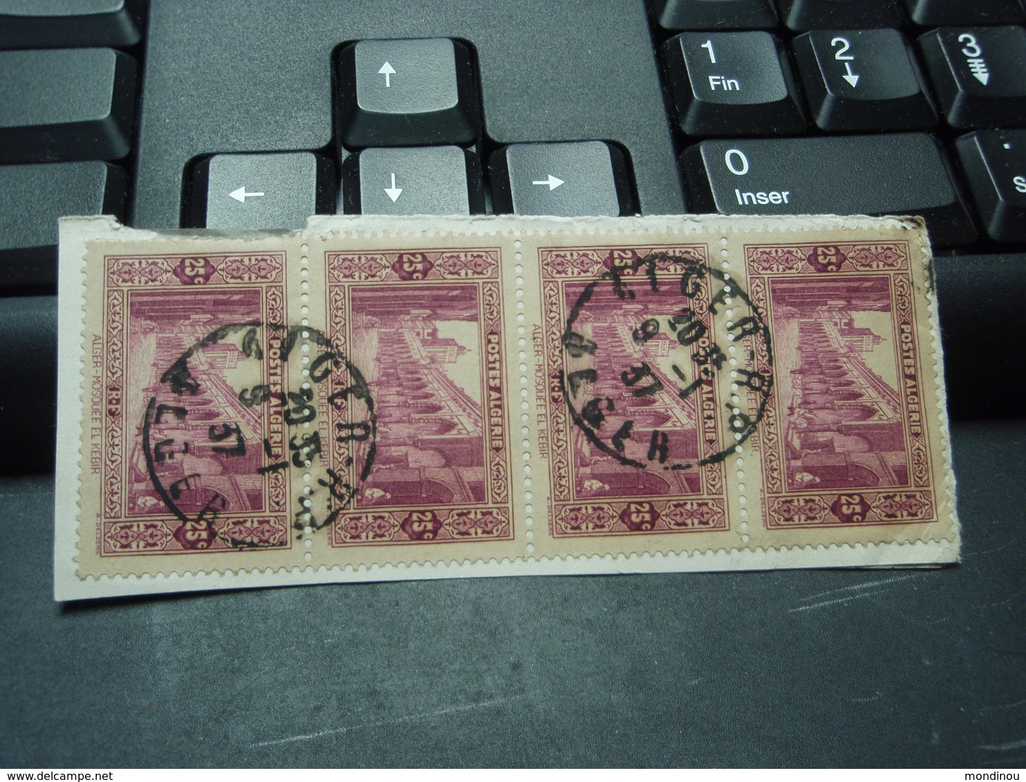 4 Timbres Algérie 25 C à Voir 1937 - Oblitérés