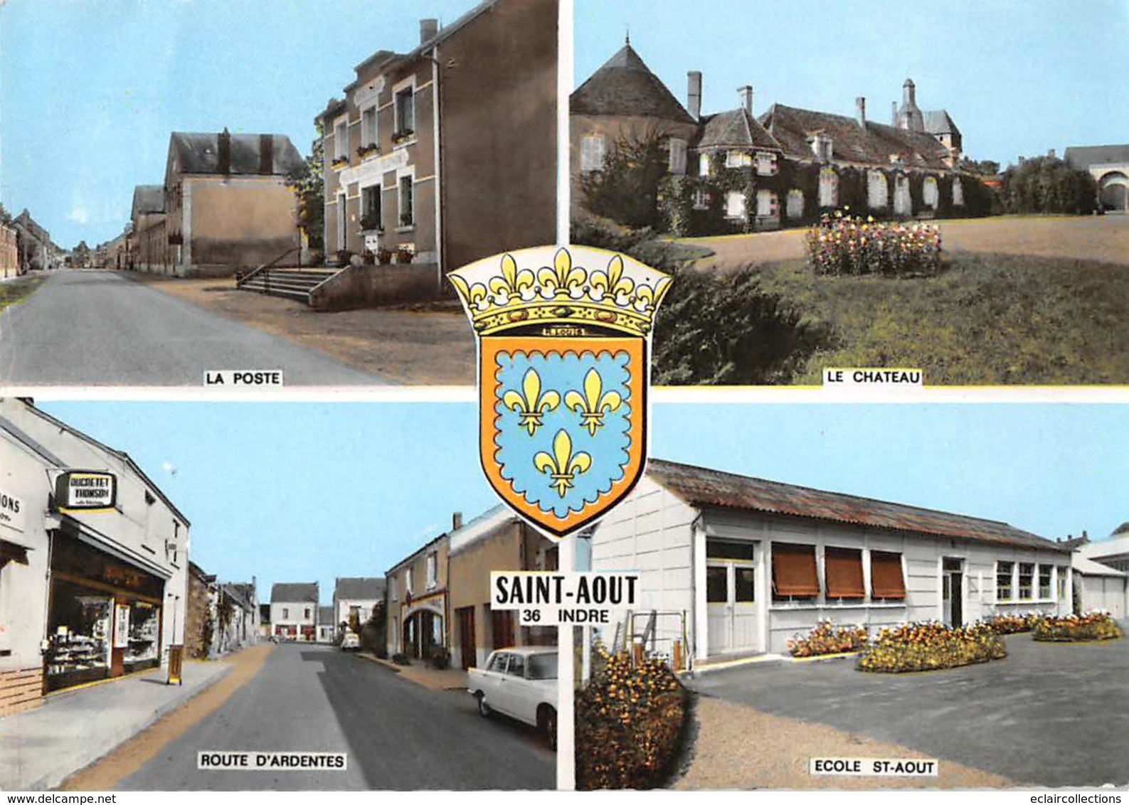 Saint Aout        36        4 Mini Vues Sur  1 Carte -  1978   (voir Scan) - Other & Unclassified