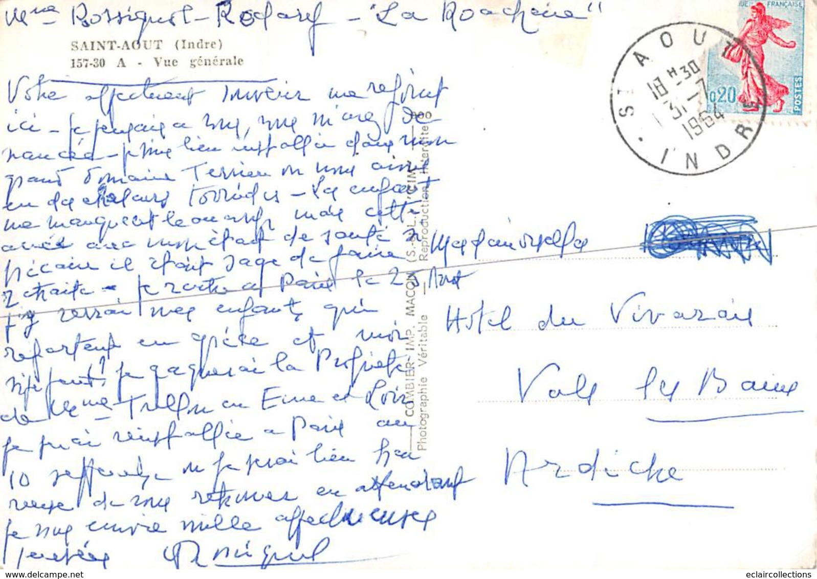 Saint Aout        36       Vue Aérienne    1964   (voir Scan) - Other & Unclassified