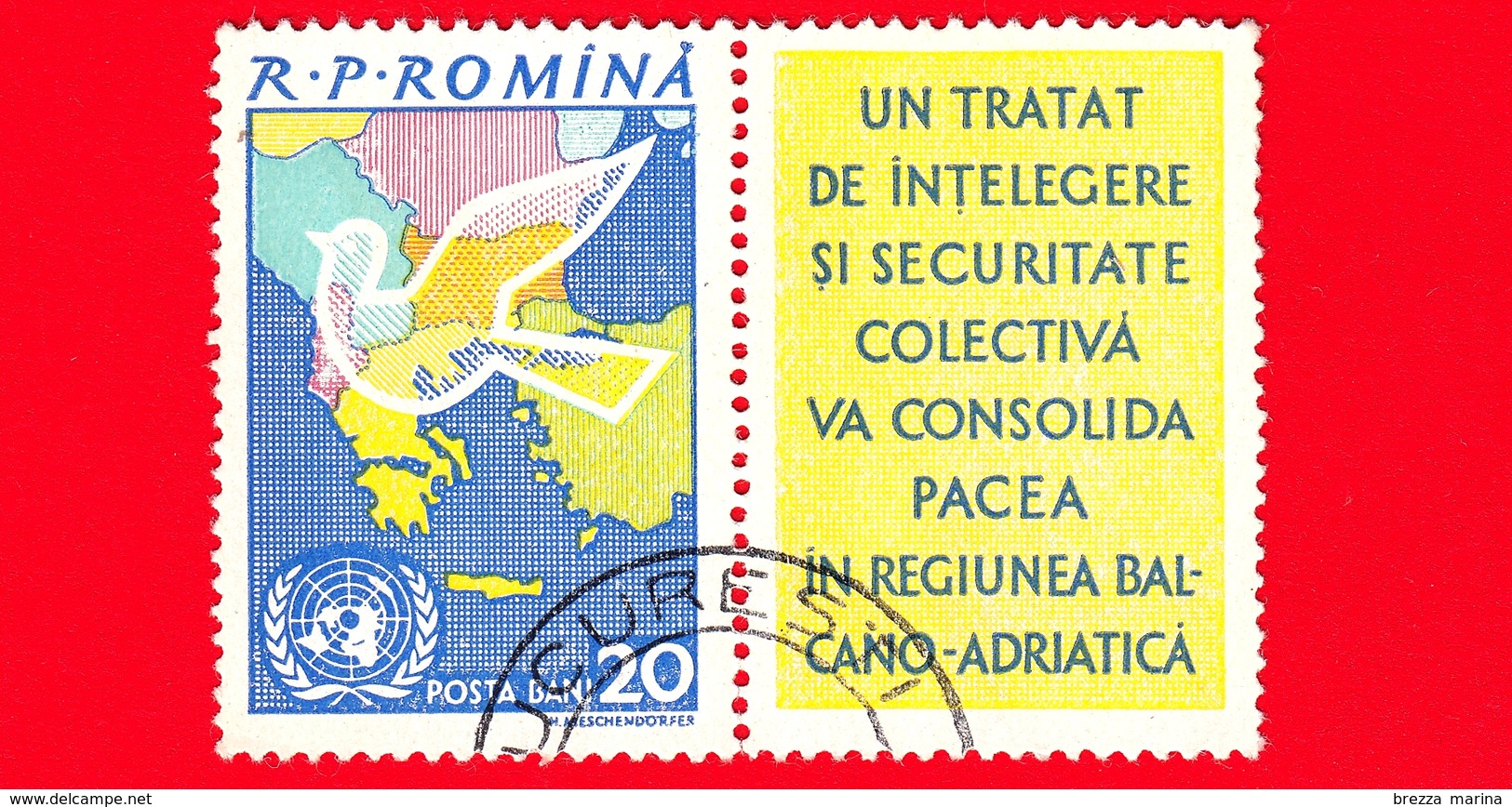 ROMANIA - Nuovo - 1961 - 15° Anniversario ONU (Nazioni Unite) - Pace - Colomba - Mappa -20 Bani - Nuovi