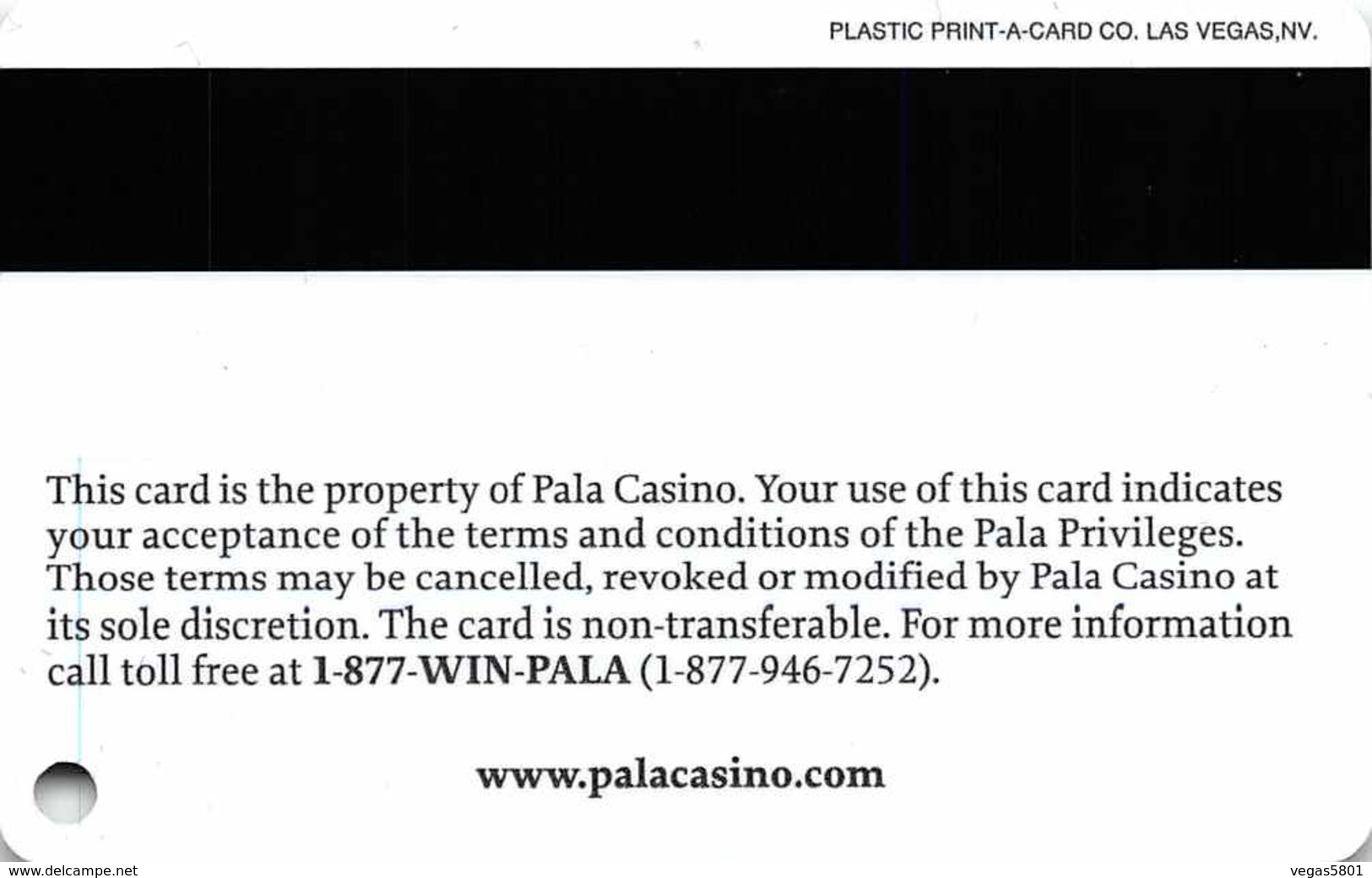 Slotcard / Casinokarte / Playerscard - PALA Casino - Pala, CA (USA) - Casinokarten