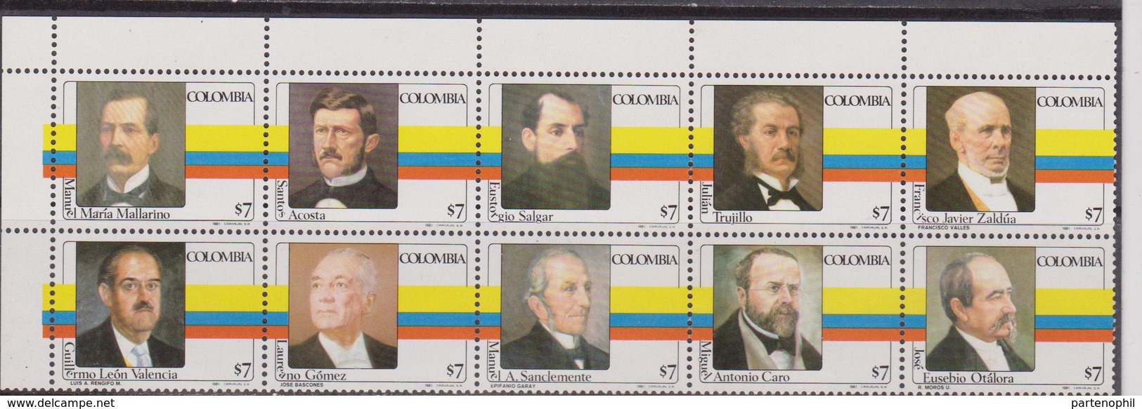 Colombia Personalità Set MNH - Altri & Non Classificati