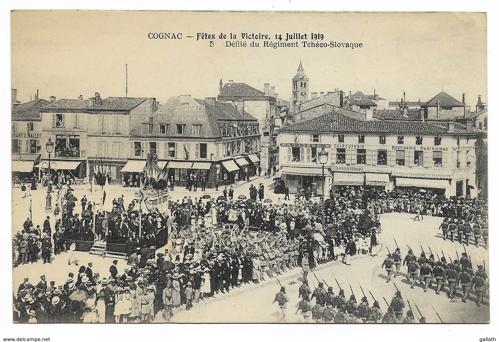 16-COGNAC-Fêtes 14.07.1919 N°5 - Défilé Du Régiment Tchéco-Slovaque...  Animé - Cognac
