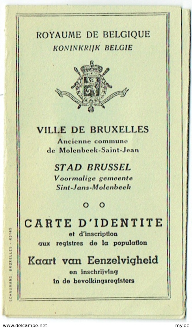 Belgique. Carte Identité. Bruxelles 1943. Marie Bauch Née Arlon 1894 - Documents Historiques