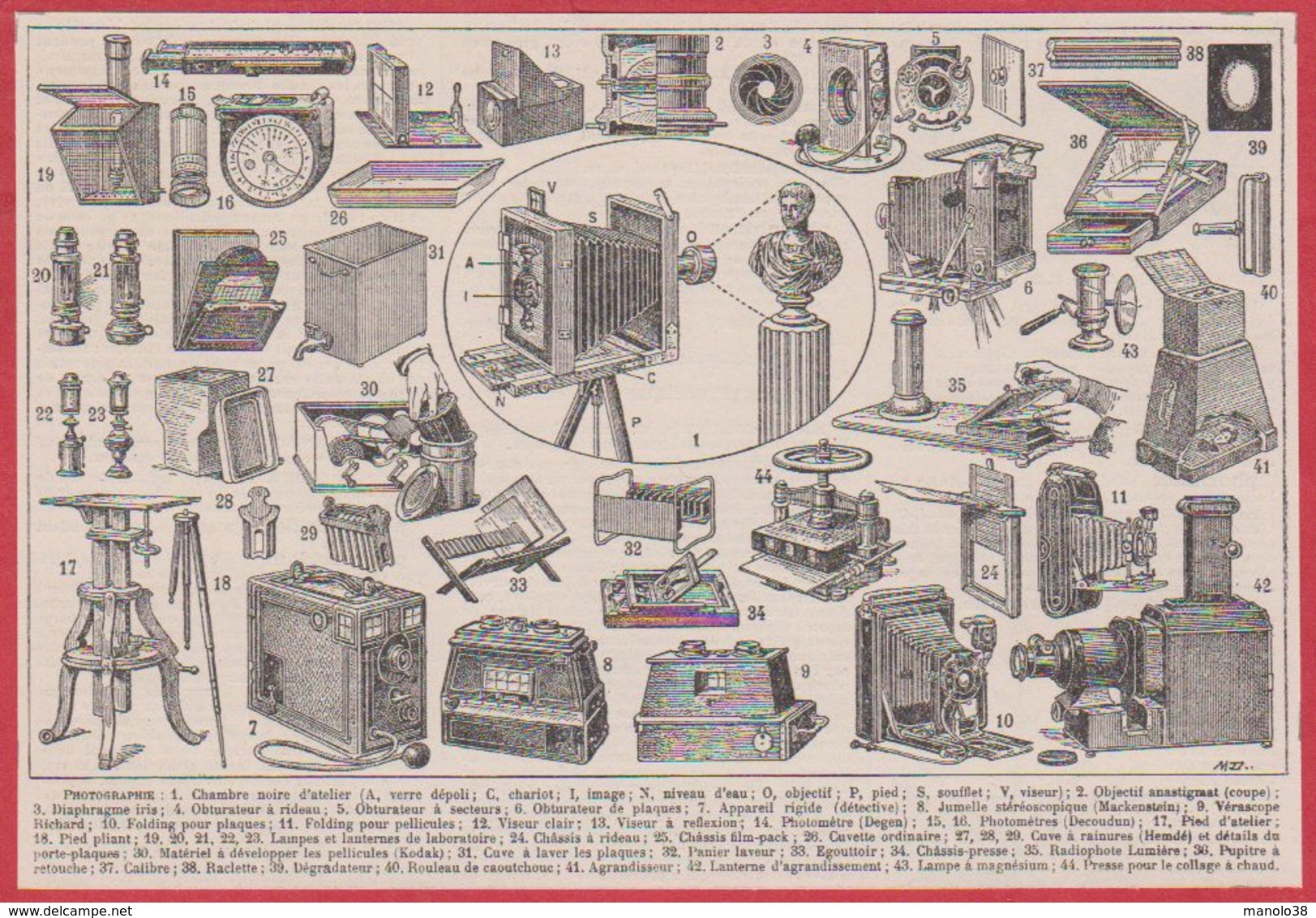 Photographie. Appareils Photographiques. Illustration Maurice Dessertenne. Larousse 1920 - Non Classificati