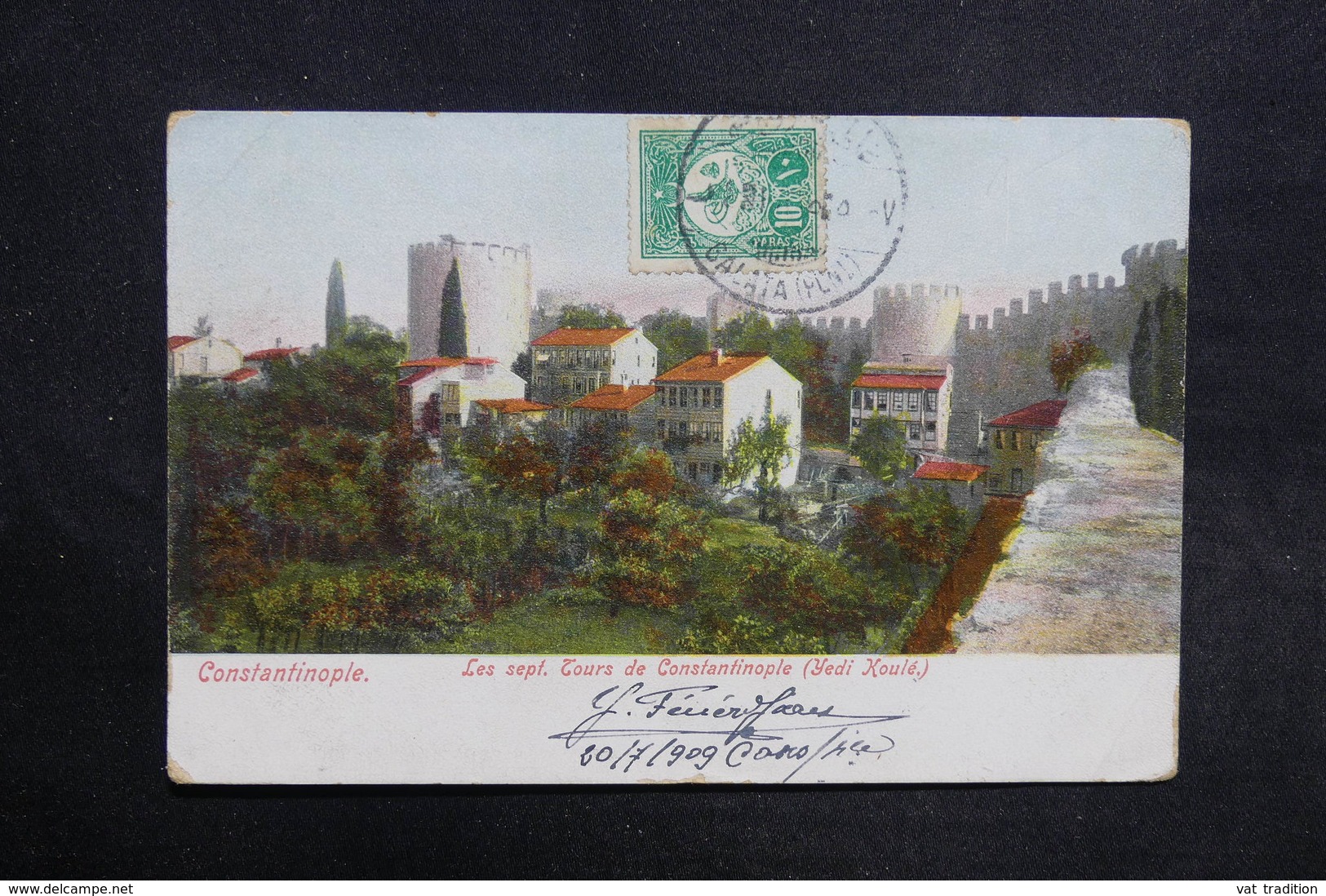 TURQUIE - Affranchissement De Galata Sur Carte Postale De Constantinople Pour La France En 1909 - L 31562 - Cartas & Documentos