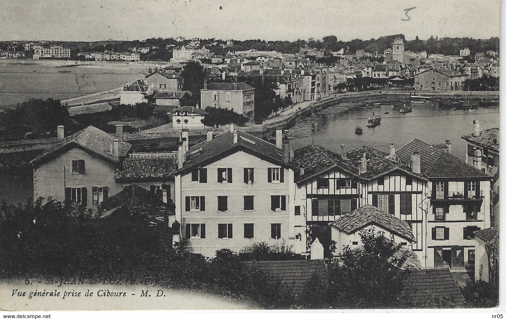 64 ( Pyrenees  ) - SAINT JEAN De LUZ - Vue Generale Prise De Ciboure ( Timbre PARIS Exposition Internationale 1937 ) - Saint Jean De Luz