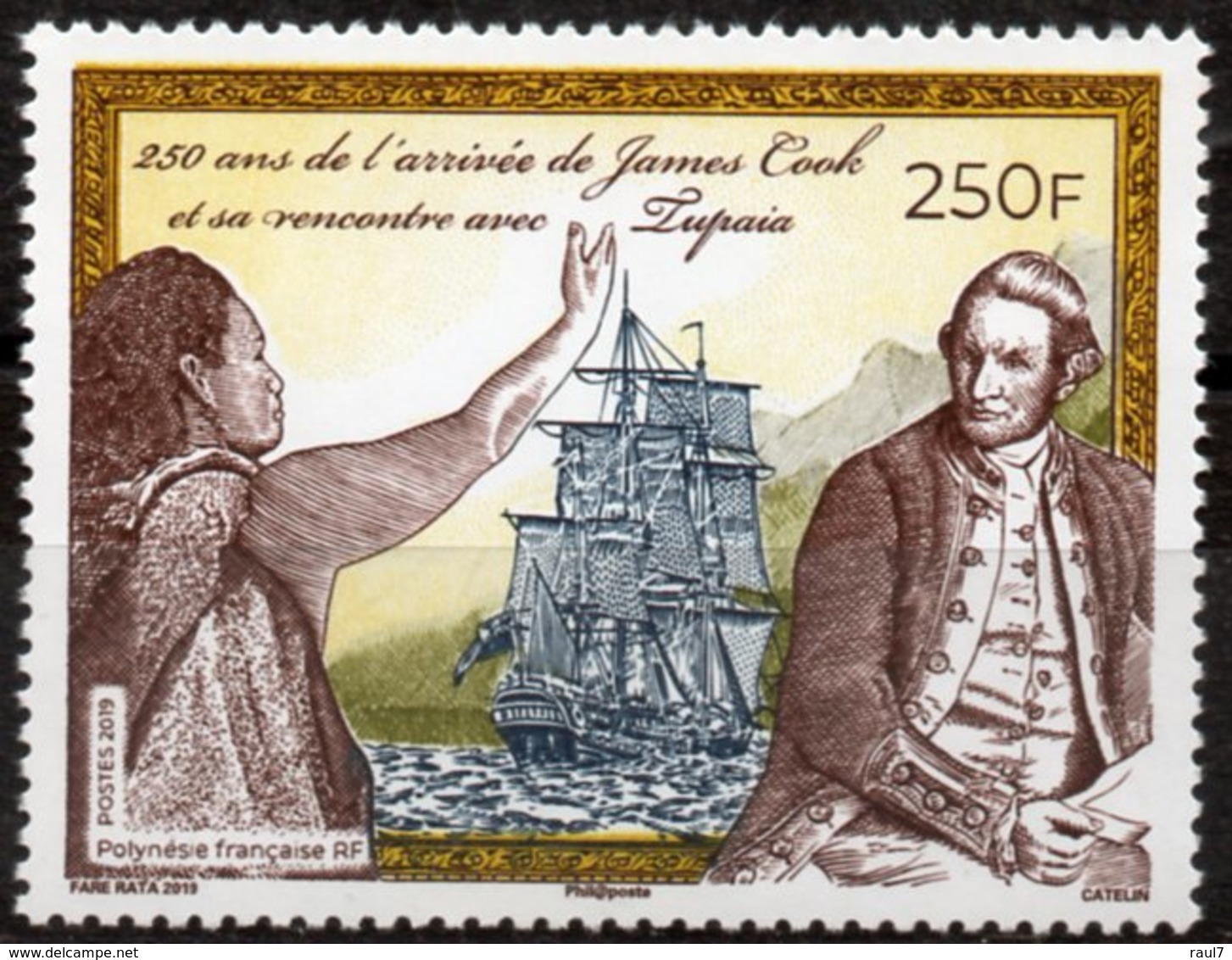 Polynésie Française 2019 - James Cook, Voilier - 1 Val Neuf // Mnh - Neufs