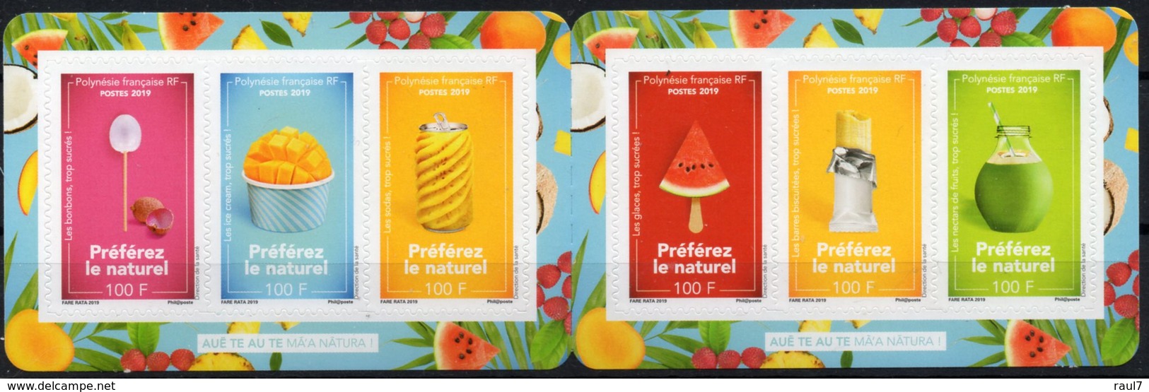 Polynésie Française 2019 - Campagne Anti-sucre, Fruits - Carnet 6 Val Neuf // Mnh - Unused Stamps