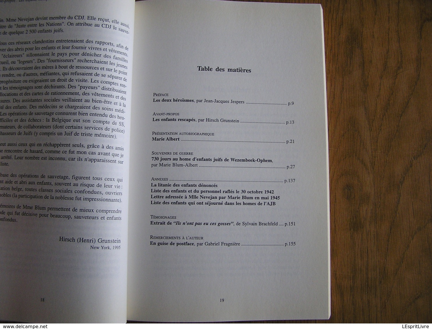 LE RECIF DE L'ESPOIR Souvenirs De Guerre Dans Un Home D'Enfants Juifs Guerre 40 45 Wezembeek Ophem Rescapés Persécution - Guerre 1939-45