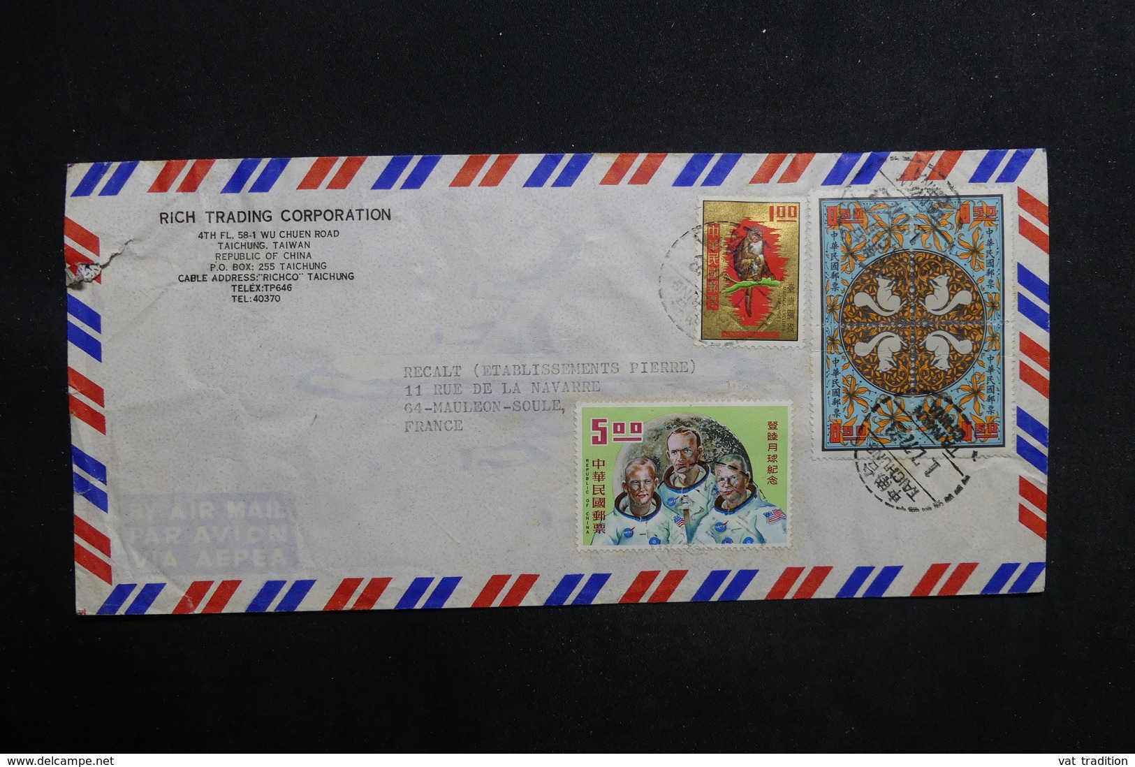 TAIWAN - Enveloppe De Taiwan Pour La France En 1972 , Affranchissement Plaisant - L 31580 - Lettres & Documents