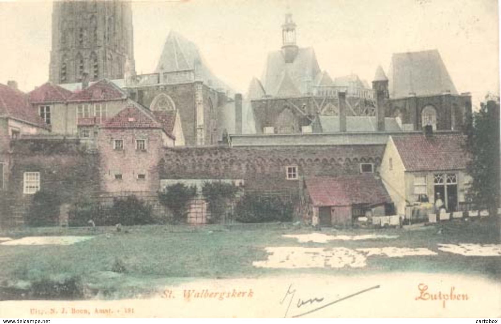 Zutphen, St. Walbergskerk  (anno 1904) (Boon-kaart) (2 X Scan) - Zutphen